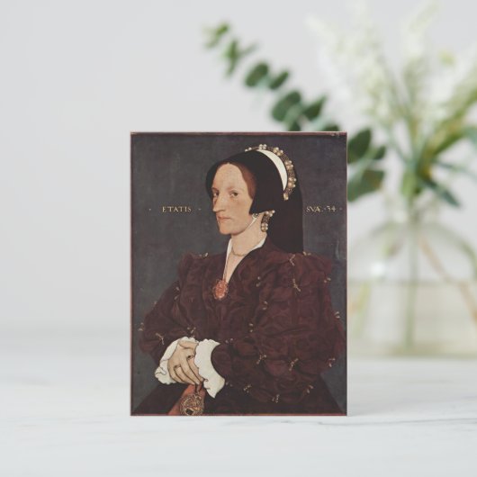 Hans Holbein-Portrait van Margaret Wyatt, Lady Lee Briefkaart (Staand voorkant)