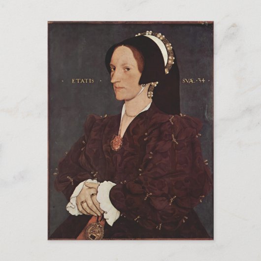 Hans Holbein-Portrait van Margaret Wyatt, Lady Lee Briefkaart (Voorkant)