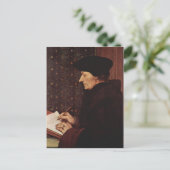 Hans Holbein - Portret van Desiderius Erasmus Briefkaart (Staand voorkant)
