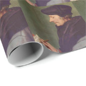 Hans Holbein - Portret van Erasmus Writing Cadeaupapier (Rol Hoek)