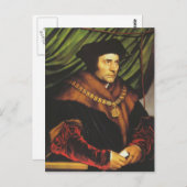 Hans Holbein - Portret van Sir Thomas Meer Briefkaart (Voorkant / Achterkant)