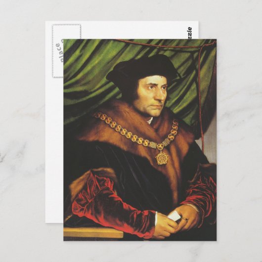 Hans Holbein - Portret van Sir Thomas More Briefkaart (Voorkant / Achterkant)