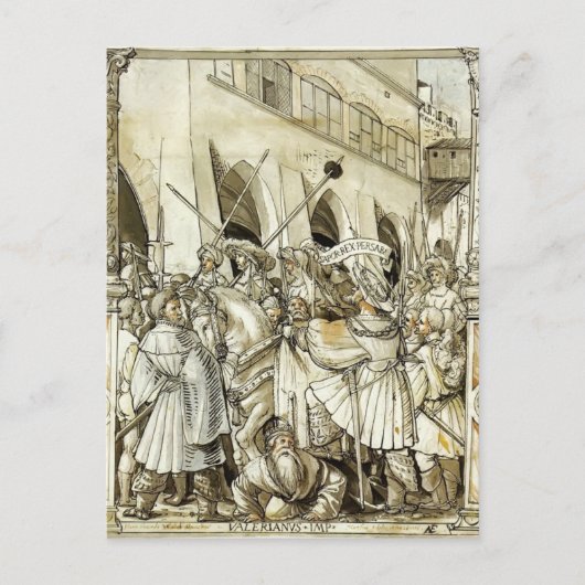 Hans Holbein- Vernedering van de keizer Valerian Briefkaart (Voorkant)