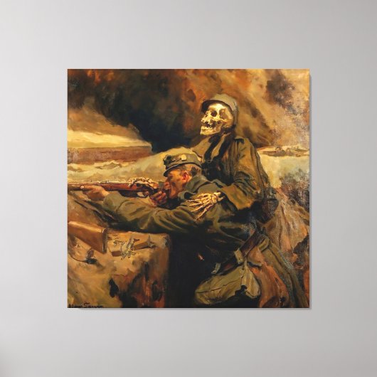 Hans Larwin - Soldat und Tod (1917) Canvas Afdruk (Voorkant)