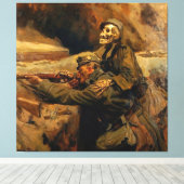 Hans Larwin - Soldat und Tod (1917) Canvas Afdruk (Insitu (Houten vloer))