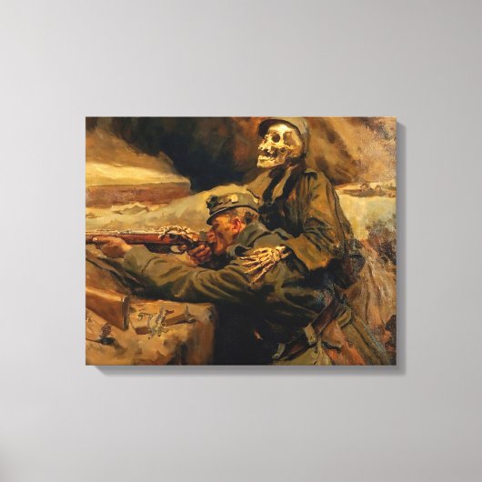 Hans Larwin - Soldat und Tod (1917) Canvas Afdruk (Voorkant)
