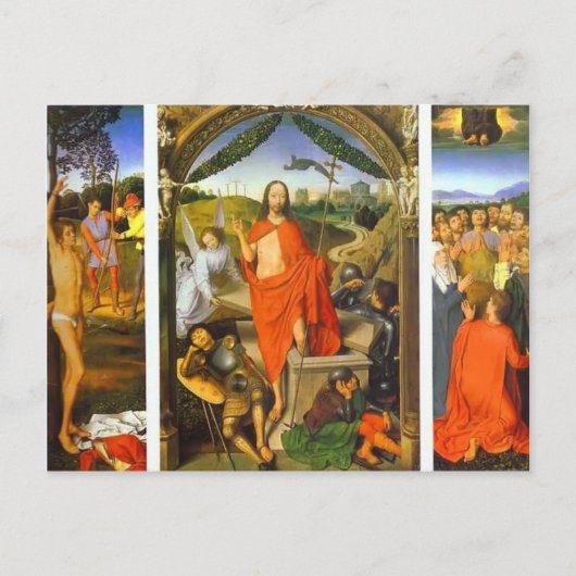 Hans Memling - Triptych van de reurrectie Briefkaart (Voorkant)