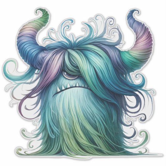 Hans - One-Eyed Monster Transparent Sticker (Voorkant)