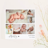 Hans-optreden Newborn Foto Collage Hartelijk dank Bedankkaart