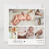Hans-optreden Newborn Foto Collage Hartelijk dank Bedankkaart (Voorkant)