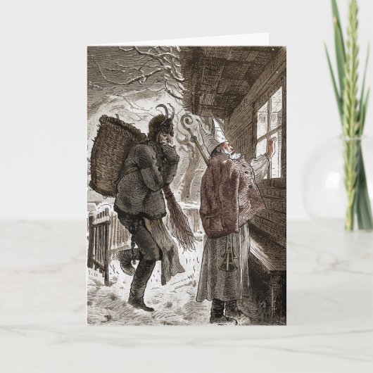 Hans Trapp en St. Nick kerstkaart Feestdagen Kaart (Voorkant)