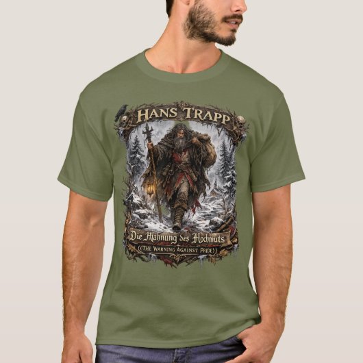 Hans Trapp Folklore – De Waarschuwing Tegen Trots T-shirt (Voorkant)
