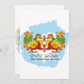 Hansa Puttuwa – Two Entwined Swans Feestdagenkaart (Voorkant / Achterkant)