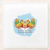 Hansa Puttuwa – Two Entwined Swans Glazen Onderzetter (Voorkant)