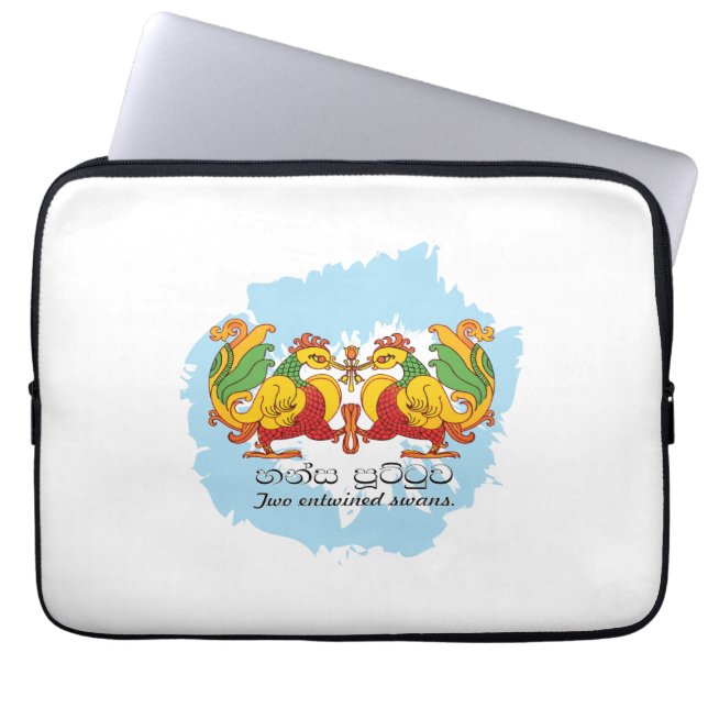Hansa Puttuwa – Two Entwined Swans Laptop Sleeve (Voorkant)