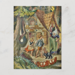 Hansel en Gretel bij de Witch Cottage Briefkaart