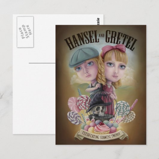 Hansel en Gretel briefkaarten (Voorkant / Achterkant)