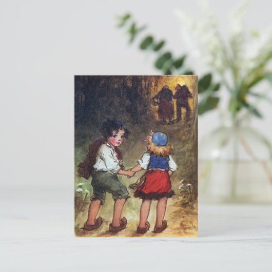 Hansel en Gretel Head in de Bossen Briefkaart (Staand voorkant)