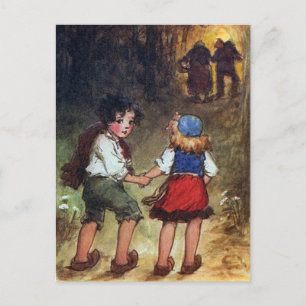 Hansel en Gretel Head in de Bossen Briefkaart
