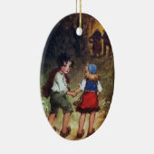 Hansel en Gretel Head in de Bossen Keramisch Ornament (Rechts)
