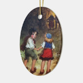 Hansel en Gretel Head in de Bossen Keramisch Ornament (Links)