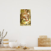 Hansel en Gretel in het Gingerbrood Cottage Poster (Keuken)