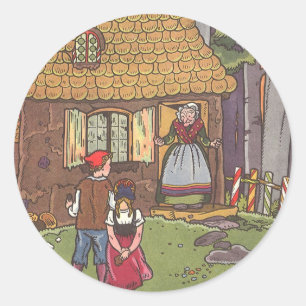 Hansel en Gretel, Klassiek Sprookje van Hauman Ronde Sticker