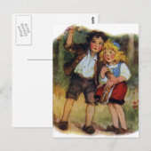 Hansel en Gretel Lost in de Bossen Briefkaart (Voorkant / Achterkant)