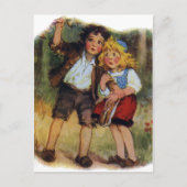Hansel en Gretel Lost in de Bossen Briefkaart (Voorkant)