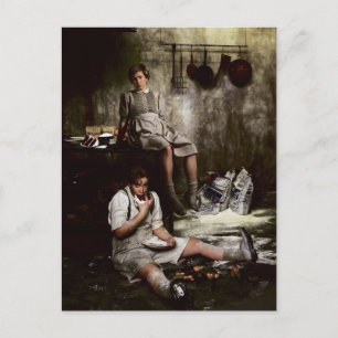 Hansel en Gretel met Chocolate Cake Briefkaart