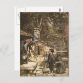 Hansel en Gretel ontmoeten de heks Briefkaart (Voorkant / Achterkant)
