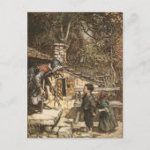Hansel en Gretel ontmoeten de heks Briefkaart (Voorkant)