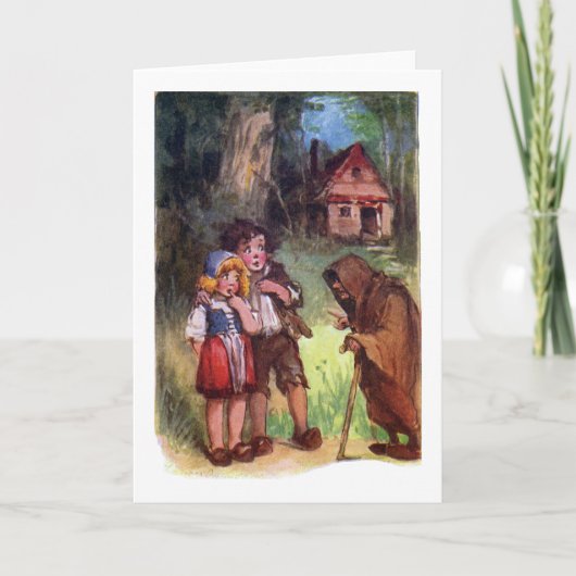 Hansel en Gretel ontmoeten de Heks Kaart (Voorkant)