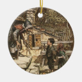 Hansel en Gretel ontmoeten de heks Keramisch Ornament (Voorkant)