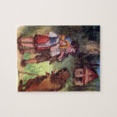 Hansel en Gretel ontmoeten de heks Legpuzzel (Horizontaal)