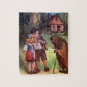 Hansel en Gretel ontmoeten de heks Legpuzzel (Verticaal)