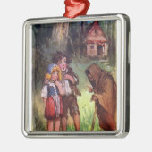 Hansel en Gretel ontmoeten de heks Metalen Ornament (Links)