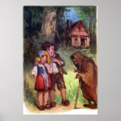 Hansel en Gretel ontmoeten de heks Poster (Voorkant)