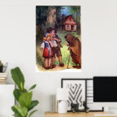 Hansel en Gretel ontmoeten de heks Poster (Thuiskantoor)