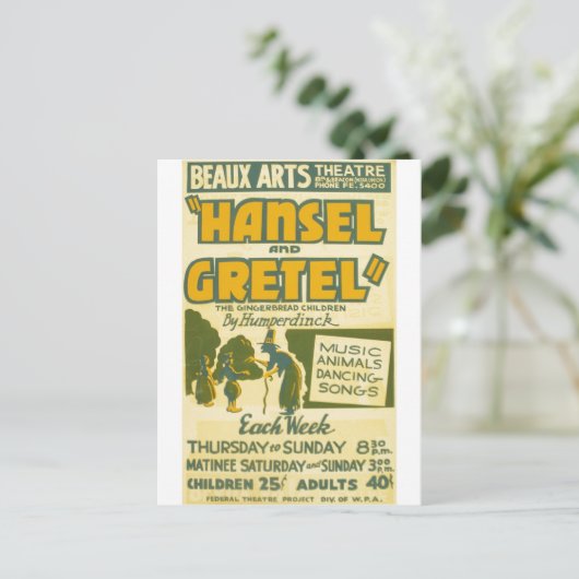 Hansel en Gretel - Opera van Engelbert Humperdinck Briefkaart (Staand voorkant)