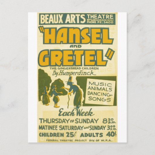 Hansel en Gretel - Opera van Engelbert Humperdinck Briefkaart (Voorkant)
