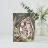 Hansel, Gretel en de heks aan de deur Briefkaart (Staand voorkant)
