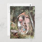 Hansel, Gretel en de heks aan de deur Briefkaart (Voorkant / Achterkant)