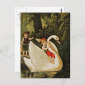 Hansel, Gretel en Swan Briefkaart (Voorkant / Achterkant)