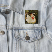Hansel, Gretel en Swan Vierkante Button 5,1 Cm (In situ)