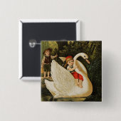 Hansel, Gretel en Swan Vierkante Button 5,1 Cm (Voorkant /achterkant)