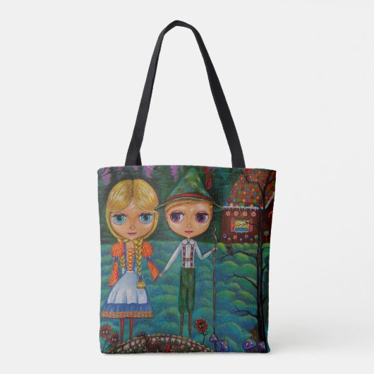 Hansel & Gretel Gingerbrood House Big Eye Dolls Tote Bag (Achterkant)