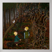 Hansel & Gretel in het bos Poster (Voorkant)
