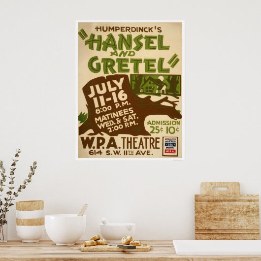 Hansel & Gretel Play 1937 WPA Poster (Keuken)