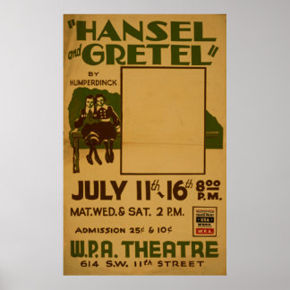 Hansel Gretel WPA  Theater Poster